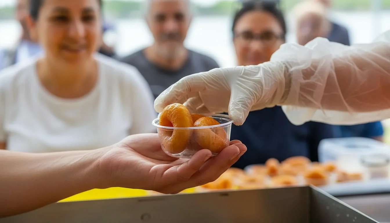 Askida lokma, hayır lokması dağıtımı
